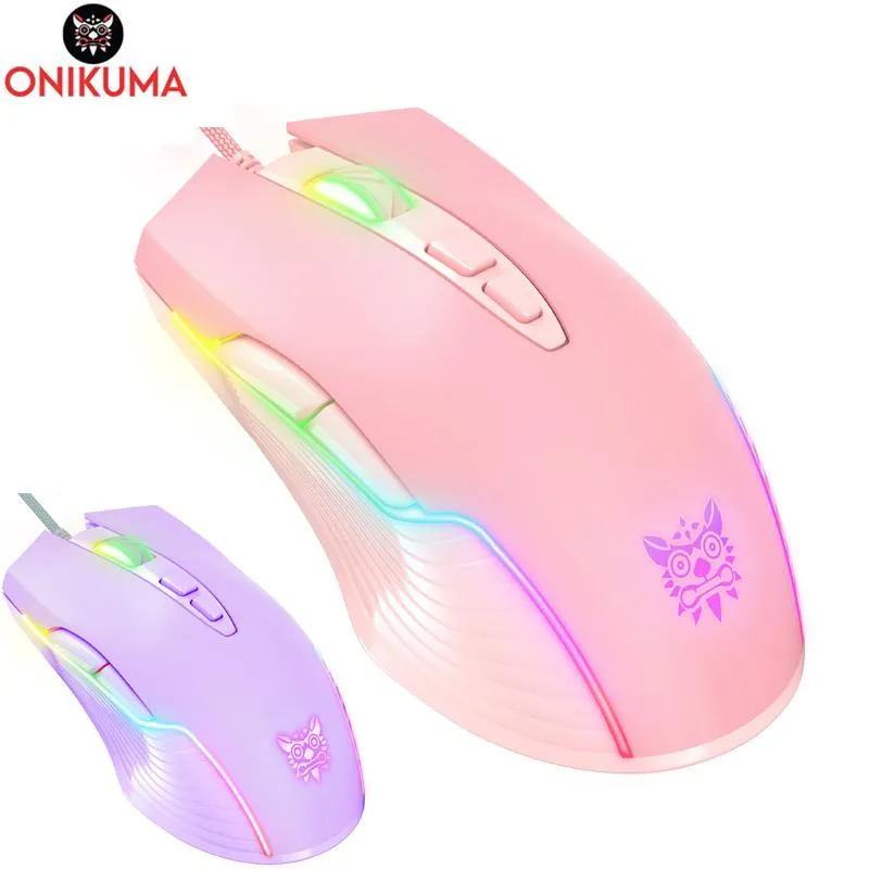 Möss Onikuma CW905 Wired USB Gaming Mouse 6Squeed DPI Justerbar 6400DPI 7Button RGB Light Optical Mice for Laptop PC Gamer