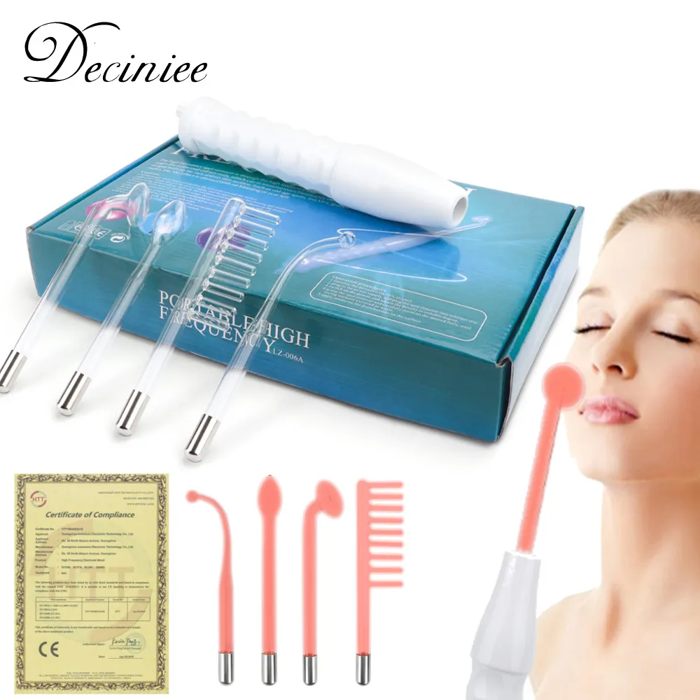 Face Massager High Frequency Electrode Wand Machine Handheld Skin Tightening Acne Spot Wrinkles Remover Beauty Therapy Puffy Eyes Care 230526