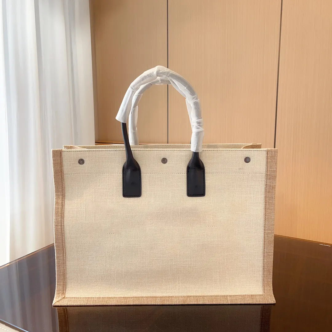 Linen Leather Tote Bag Large Canvas Handbag With... From Eno_wholesale ...