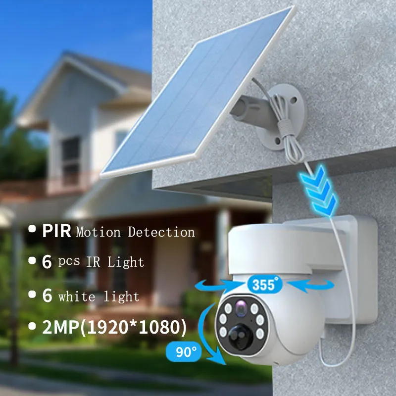 1080p HD 2mp 3MP CCTV Camera solar power battery security camera outdoor indoor for homes wifi camera wireless security 4G Sim card camera