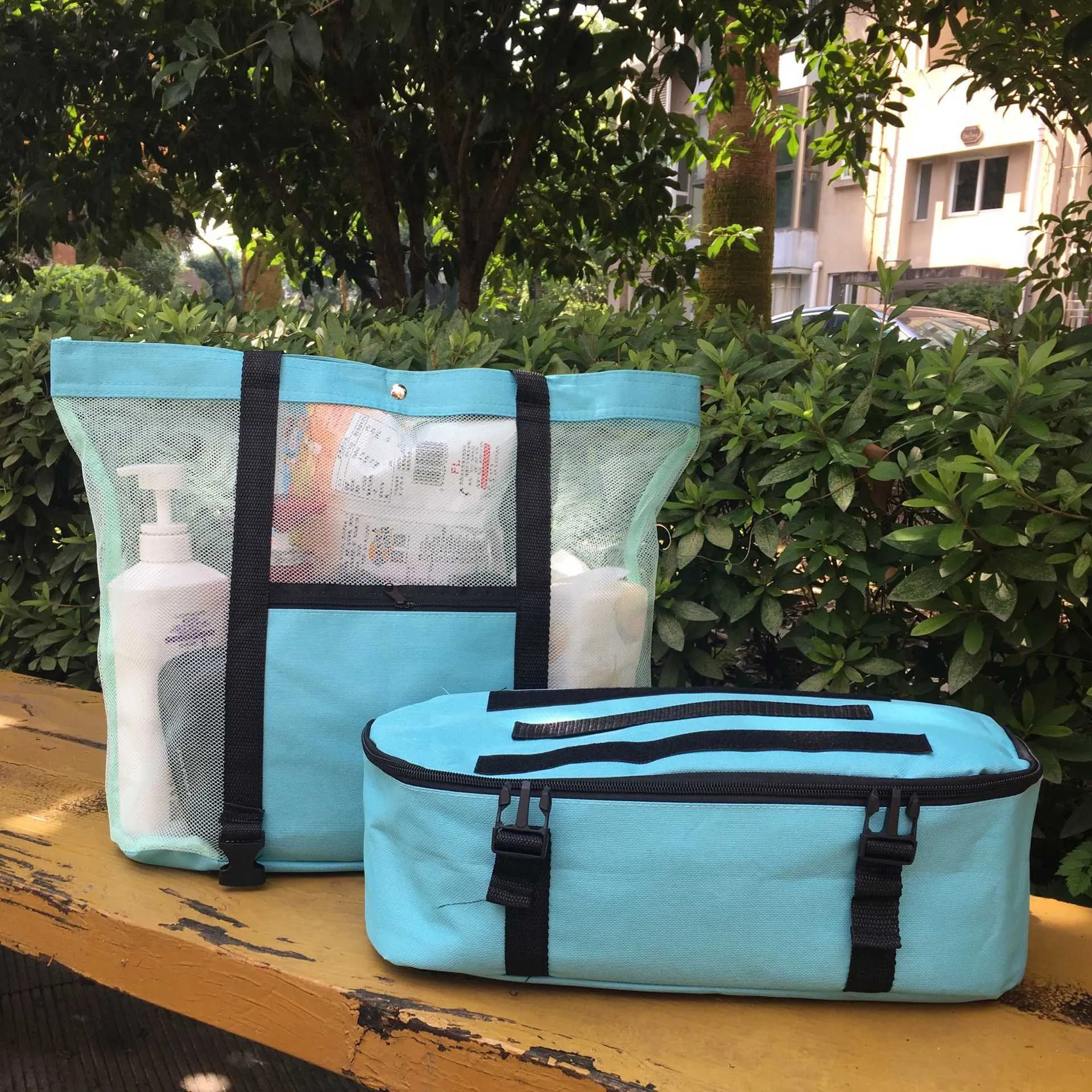 Beach bag with built in cooler shop