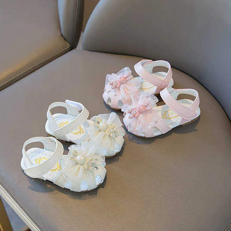 Sandales d'été pour bébés filles de 0 à 3 ans, chaussures princesse roses à nœud papillon, chaussures à semelle souple pour tout-petits