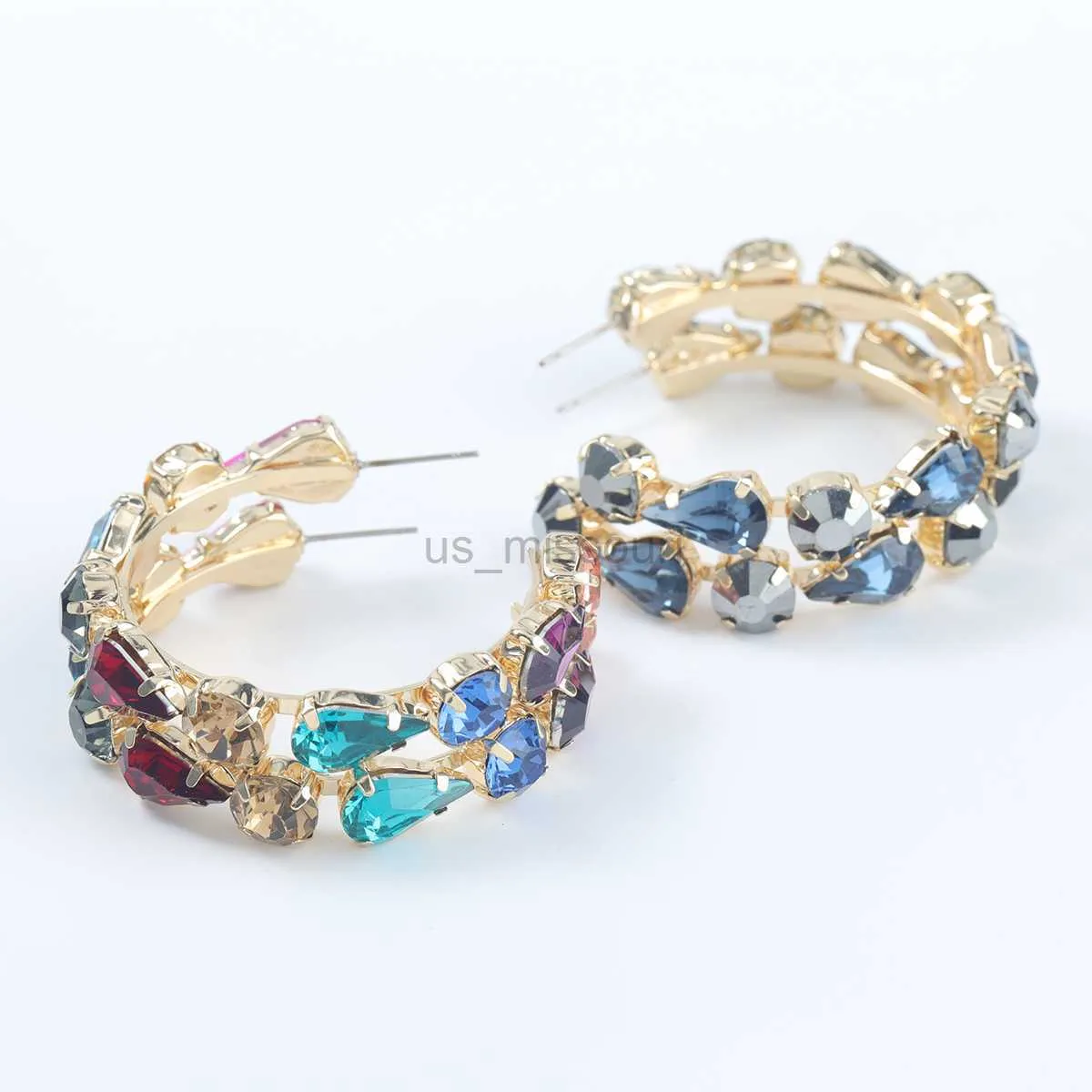 Oorknopjes bloem van metaal met strass voor dames_voghion.com