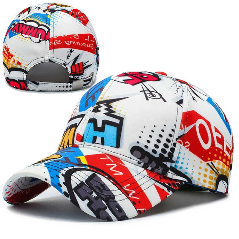 Snapbacks Men's Valentine's New Fashion Graffiti Baseball Cap ajustável Hip Hop Rap Sports Sun Hat Wholesale G230529