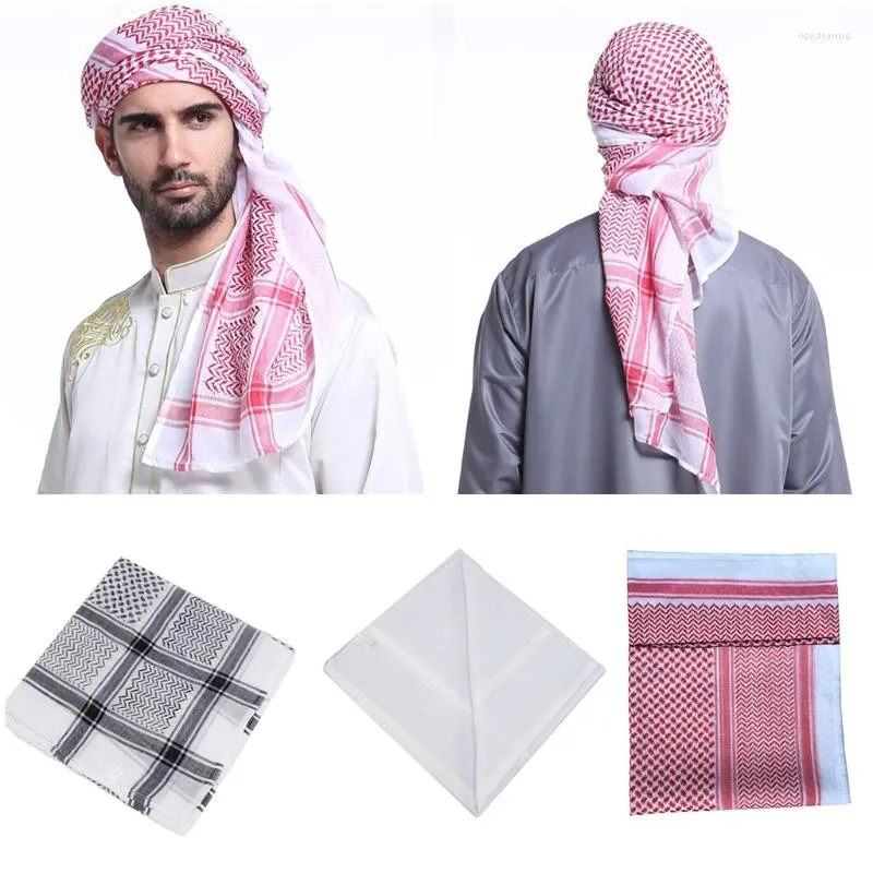 民族衣類イスラム教徒の男性格子縞のプリントスカーフアラブシェマドバイドバイターバンネックラップケフィアアラビア語中東砂漠ヘッドカバーショール