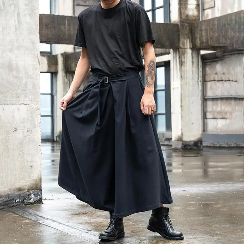 Fashion Men's Pants Harem Casual Baggy Hakama Linen Japanese