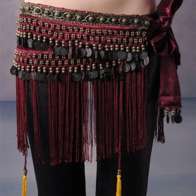 Belly Dance Hip Scarf Coin Belt Tribal Costume Fringe Tassel Belt Copper Belt On Sale Now From Pong03 8.69 DHgate.Com