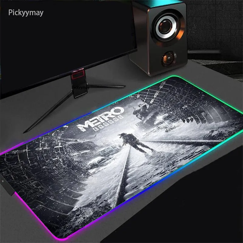 Rests Metro 2033 RGB 게임 마우스 패드 Mousepad 키보드 테이블 카펫 고무 대형 마우스 MAT Deskmat LED 백라이트 PC 게이머 액세서리