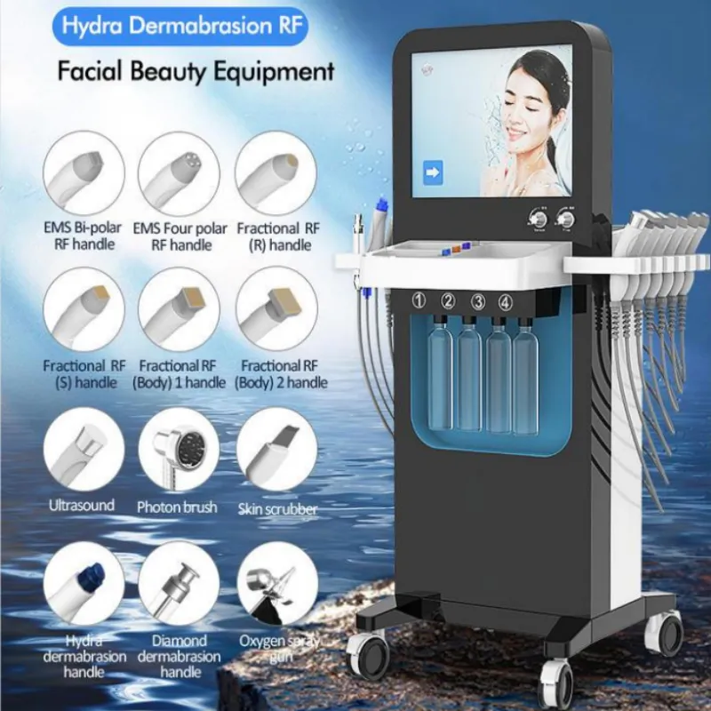 Machine de soins de la peau anti-âge EMS RF pour équipement de beauté faciale Hydra Microdermabrasion