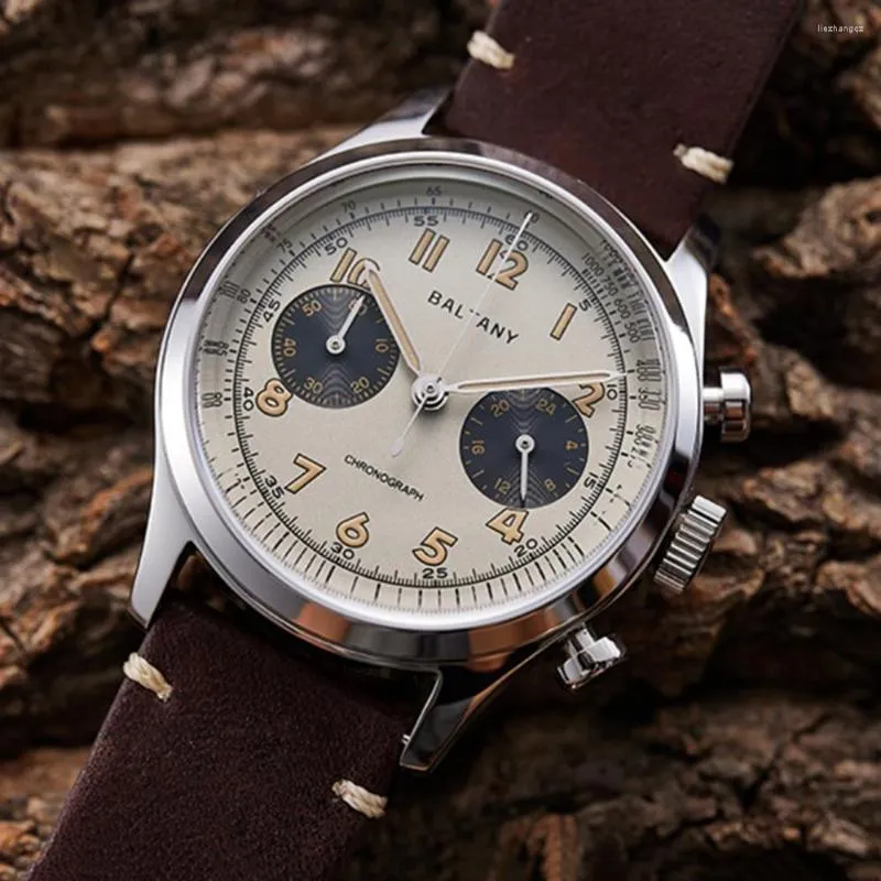 Baltany Vintage Vintage Chronograph Watch Watch For Men 39mm VK64
