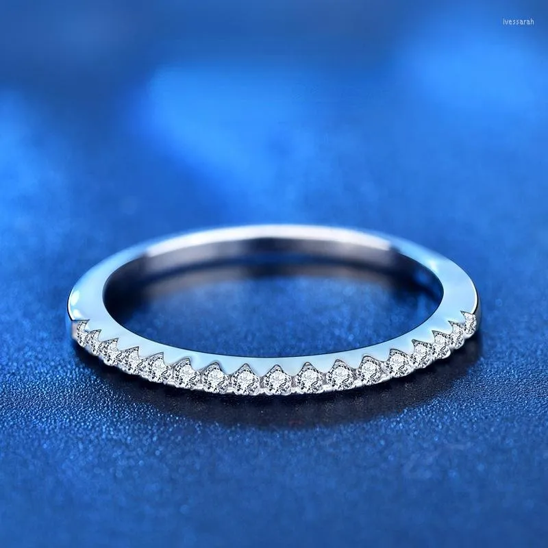 Ringos de cluster simples 925 Sterling Silver Moissanite Ring Moda Personalidade