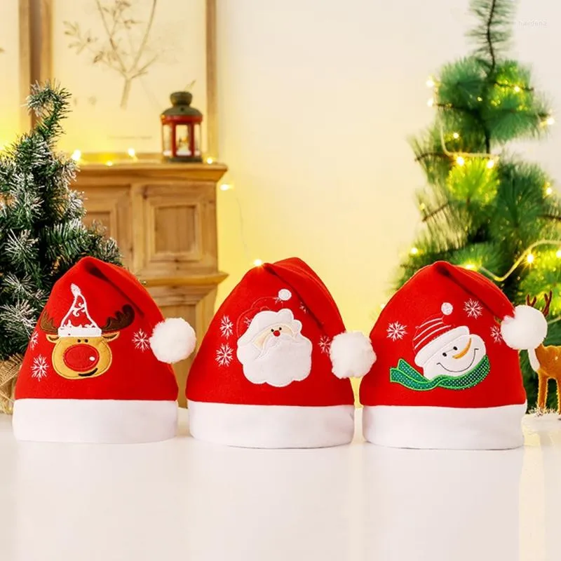 Berets Schneemann Weihnachten Hut Santa Weihnachten Für Erwachsene Junge Mädchen Familie Versammlungen Kostüm Party Urlaub D08E