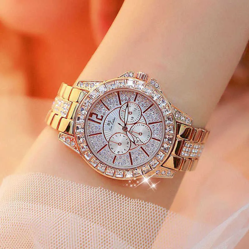 Bracelet de marque de luxe Quartz diamant or rose montre pour femme G230529