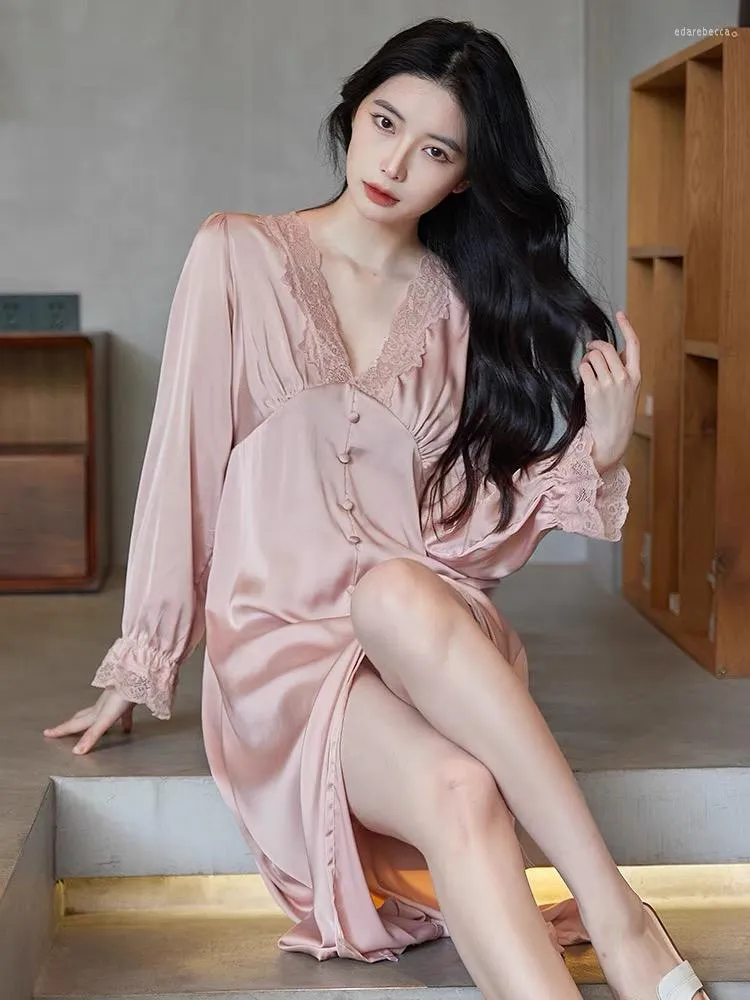 Camicia da notte seta e deals pizzo