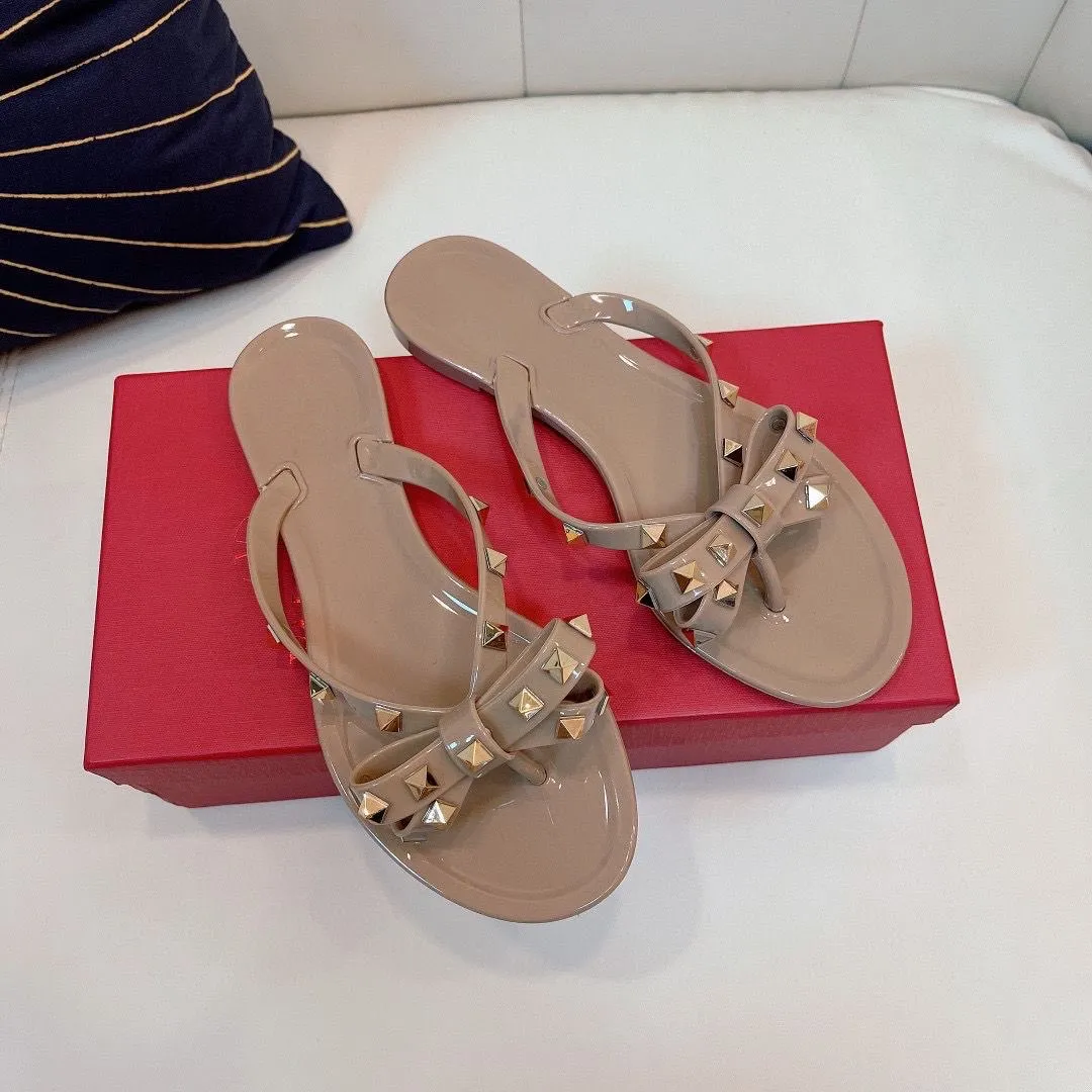 Bow studded sandals best sale