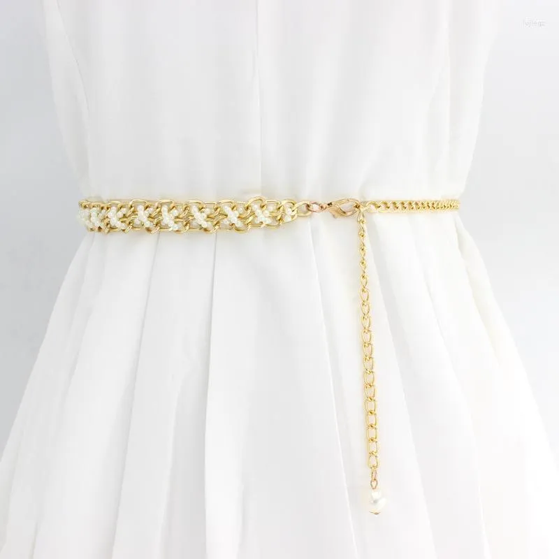 Ремни женского металлического платья для ремня для бисера крючкам для талии цепь мода