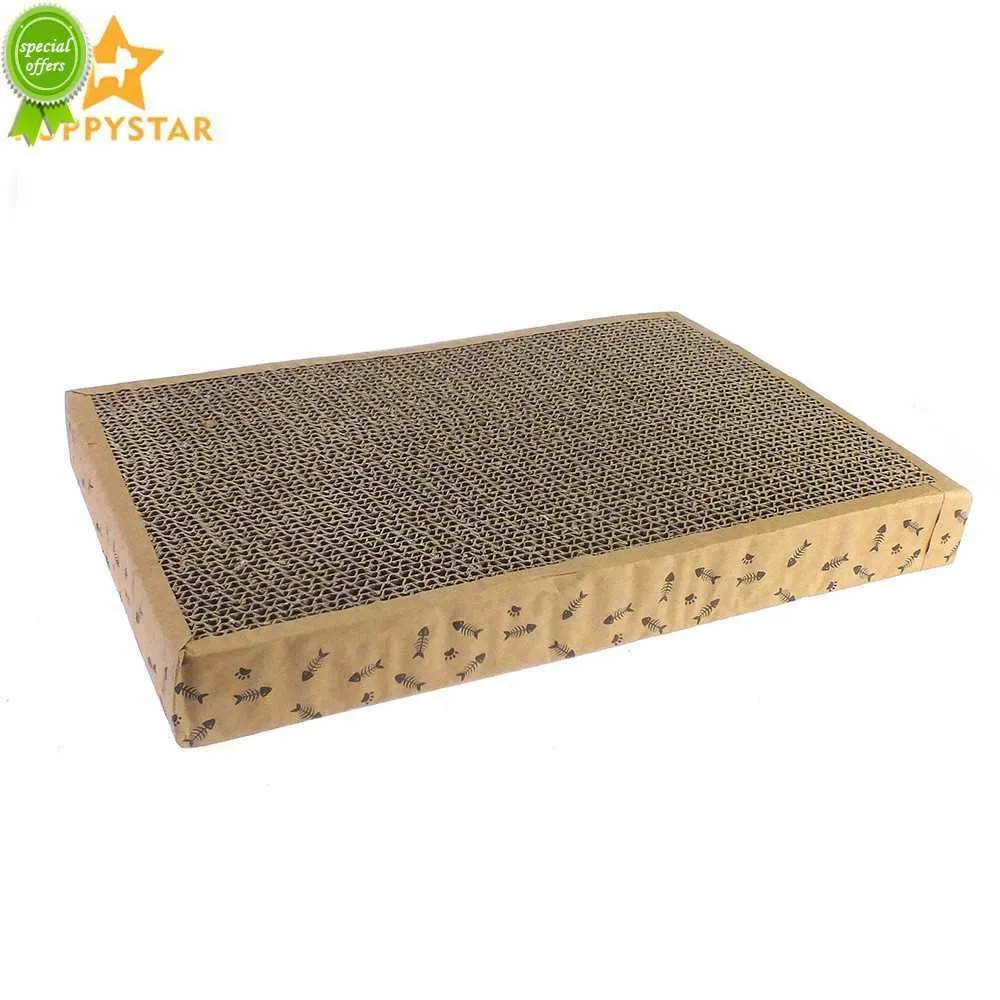 Ny kattskrapskiva Korrugerad papper Cat Scratcher för Kitten Catnip Fish Bones Scratch Board Pad Cat levererar PET PRODUCTS LY0017