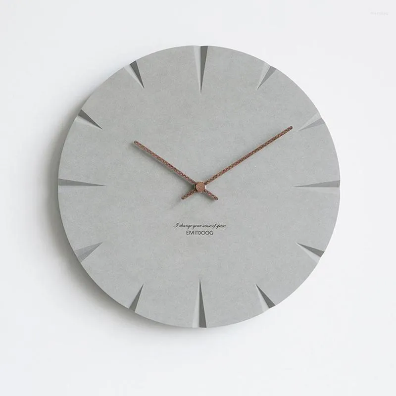 Wall Clocks 12 Inch Nordic Clock Modern Creative Minimalist Living Room Hanging Bedside Mute Wood Home Decor