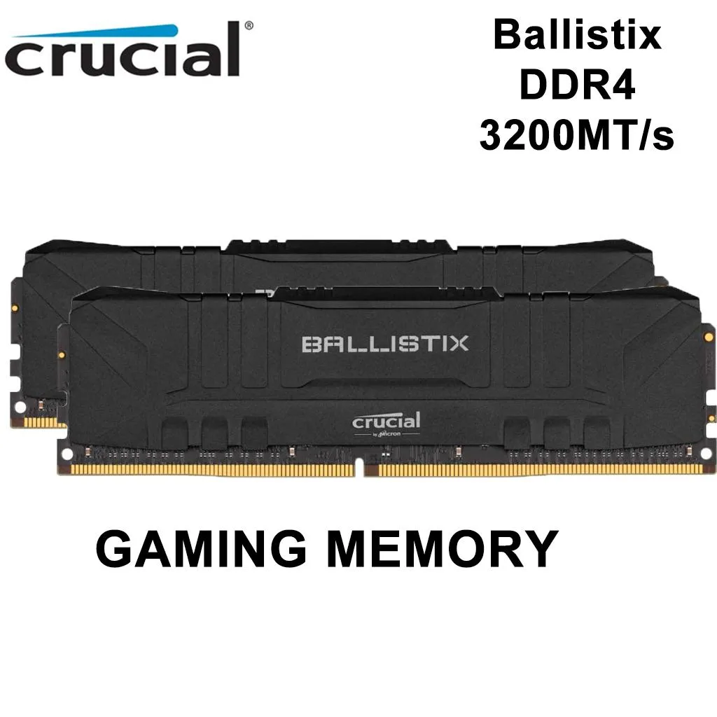 Stations New Crucial Ballistix DDR4 RAM 8 Go 16 Go 3200MHz DRAM BURANT MEMORY GAMING compatible avec AMD et Intel