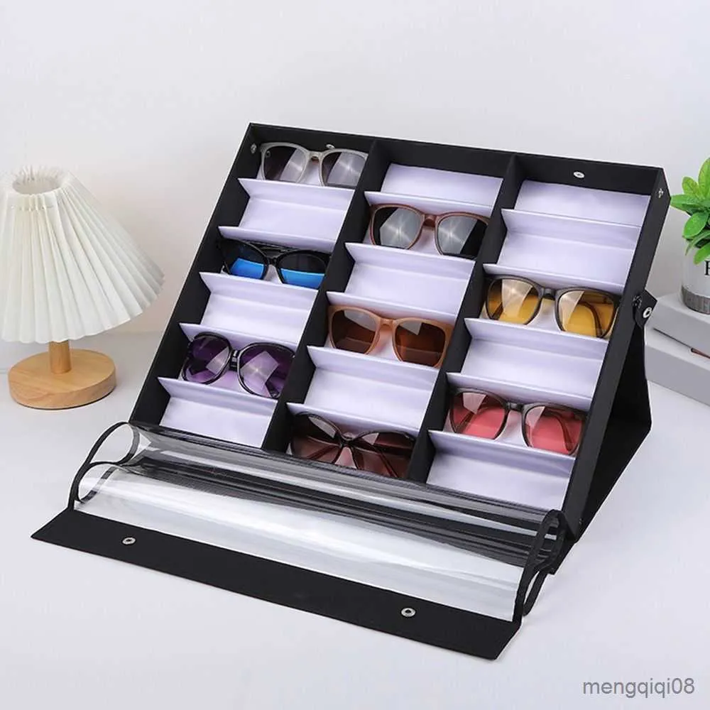 Sunglasses Cases Bags 18 Slots Glasses Tray Display Case Eyeglass