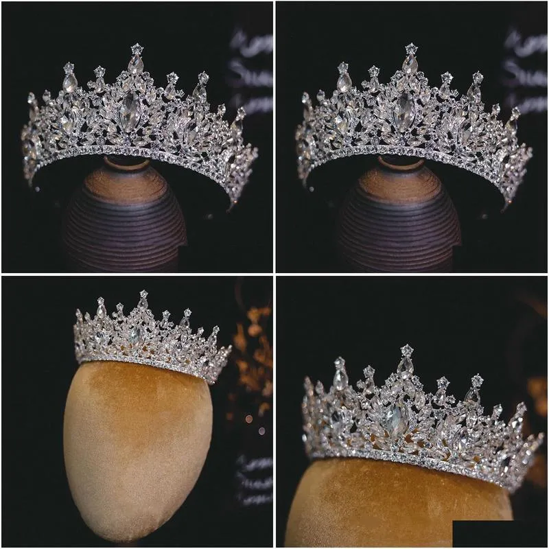 Headpieces Super Flash Rhinestone Bridal Crown With Makeup P Ography Dress Wedding Birthday Prov Accessories Partiage Drop Delive DHMFJ