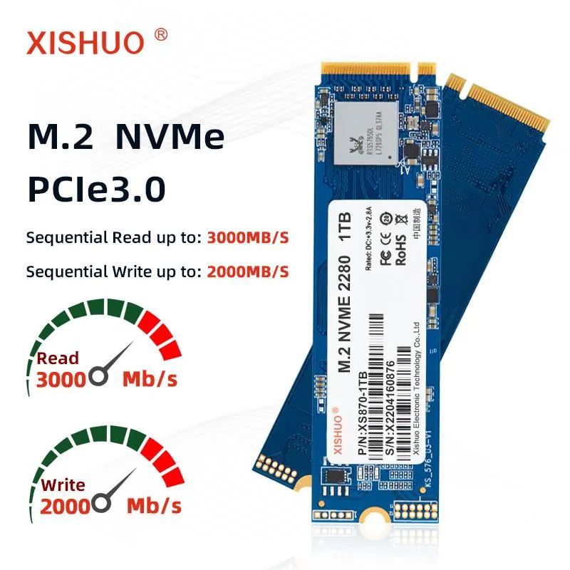 Приезжает Xishuo SSD M2 NVME 512GB 256 ГБ 1 ТБ SSD M.2 2280 PCIE 3.0 SSD NMVE M2 Диск жесткого диска Внутренний твердотельный диск для ноутбука для ноутбука