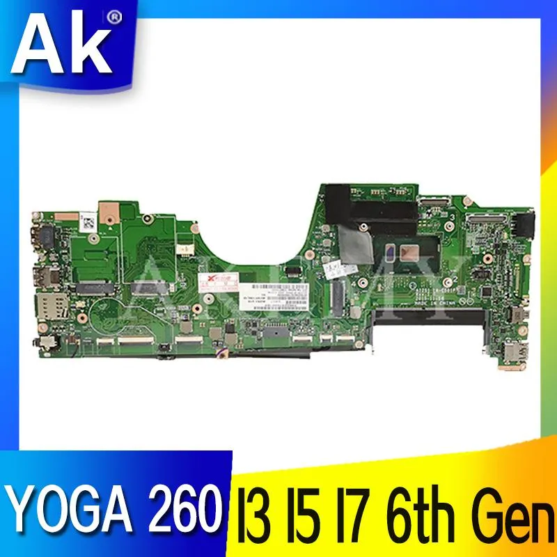 Carte mère Akemy Lac581p Carte mère pour Lenovo Thinkpad Yoga 260 Yoga 260 ordinateur portable CPU CPU I3 I5 I7 6th Gen CPU DDR4 UMA