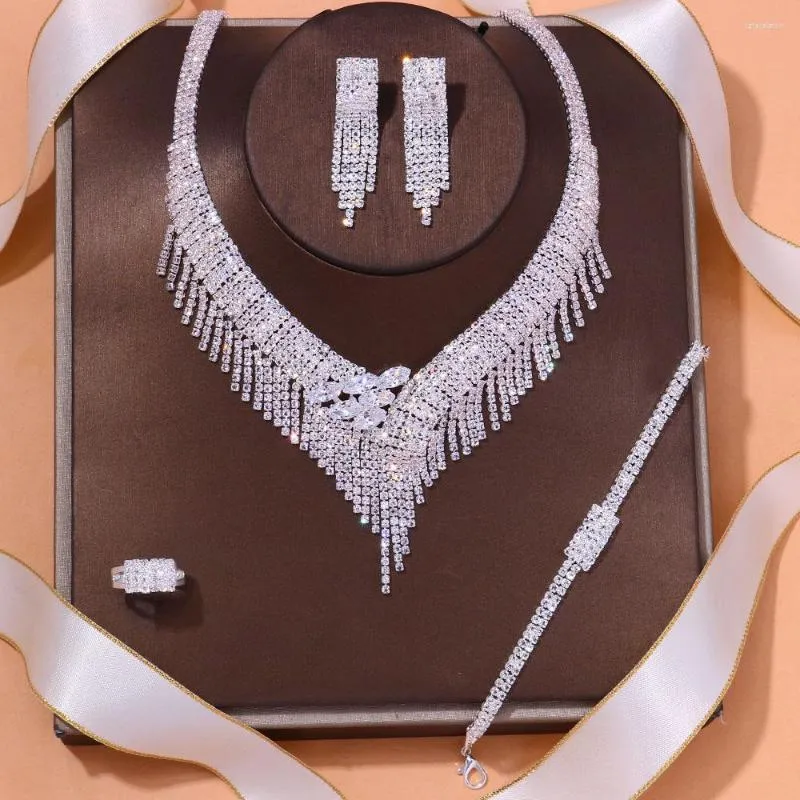 Серьги ожерелья набор 2023 Продукты роскошная кисточка для свадьбы для женщин -юбилей подарки