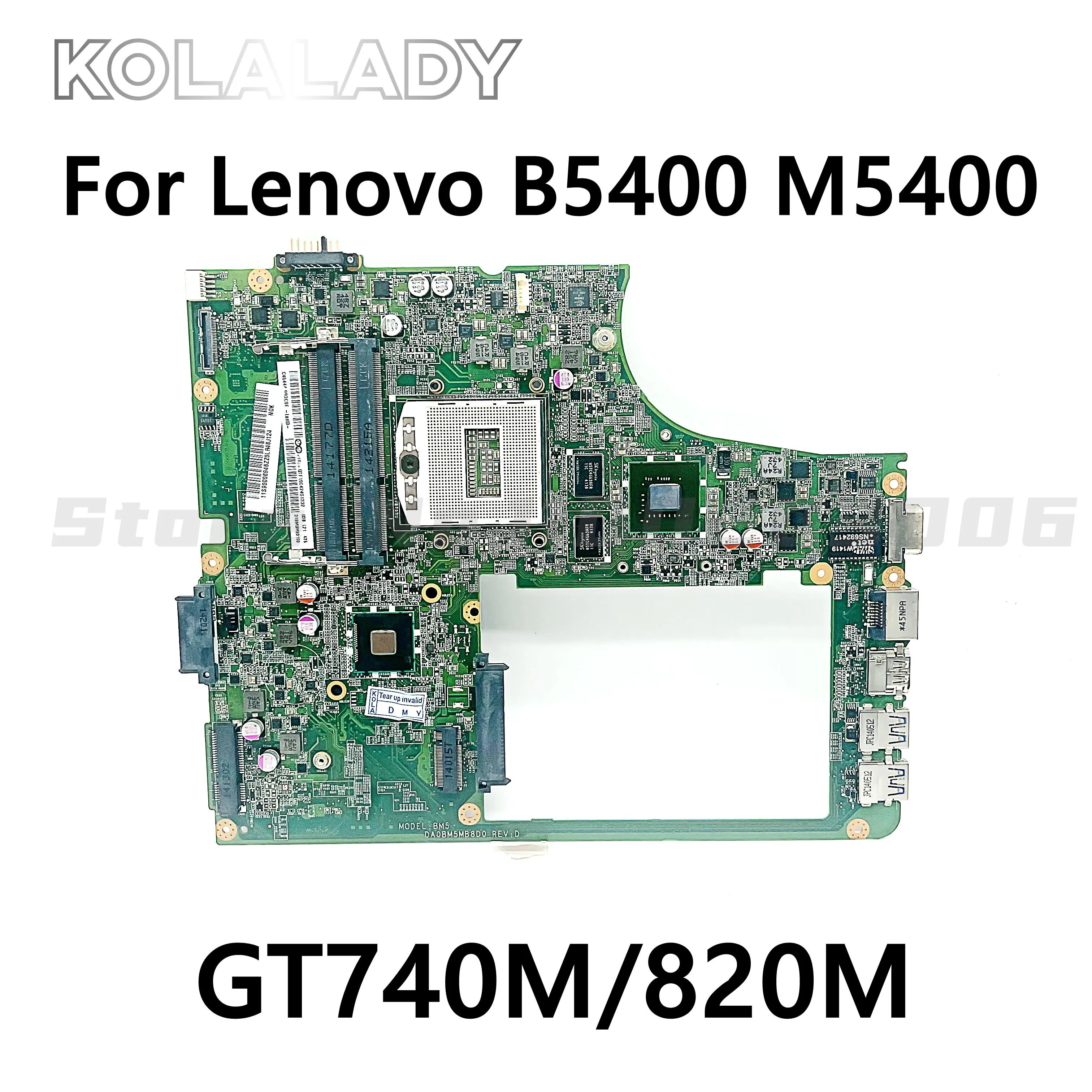 Moderkort för Lenovo B5400 M5400 Laptop Motherboard med HM86 Chipest GT740M/820M GPU DA0BM5MB8D0 MAINBOARD 100% FULLT Testad