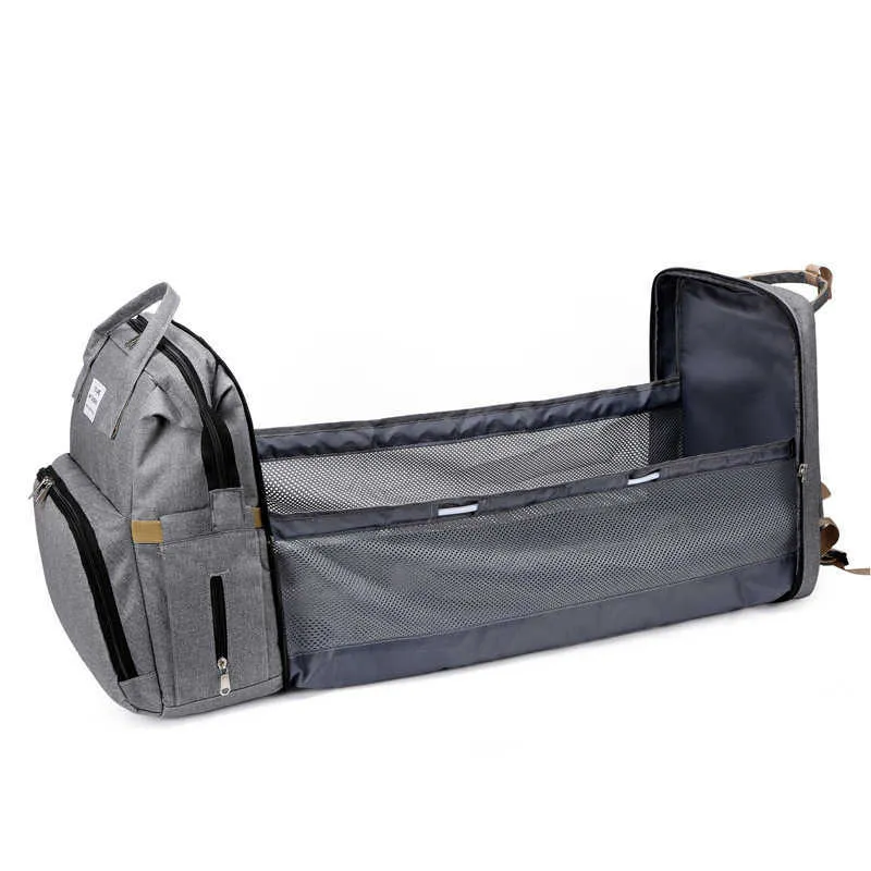 Diaper Backpack With Insulated Bottle Pocket - Bats Shadow Print, Baby Essentials Organizer With Stroller Straps