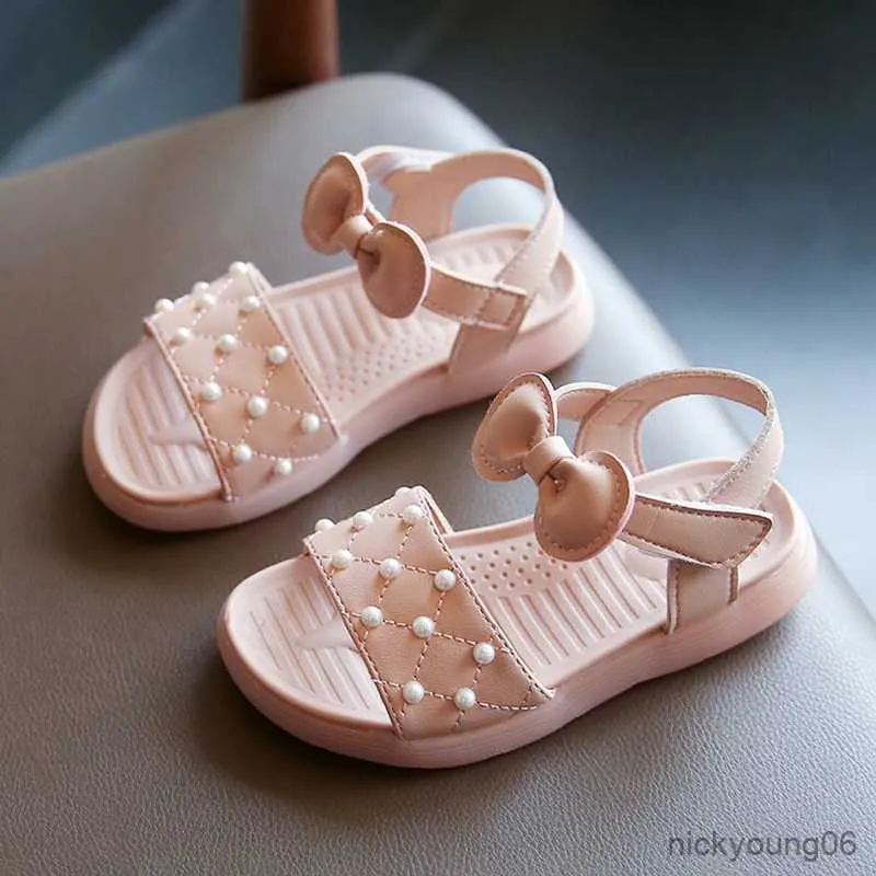 Sandalen Sandalen Zomer Kinderschoenen Fashion Sweet Bow Pearl Princess Children Sandalen For Girls Toddler Baby Soft Breathable Girl Shoes R230529