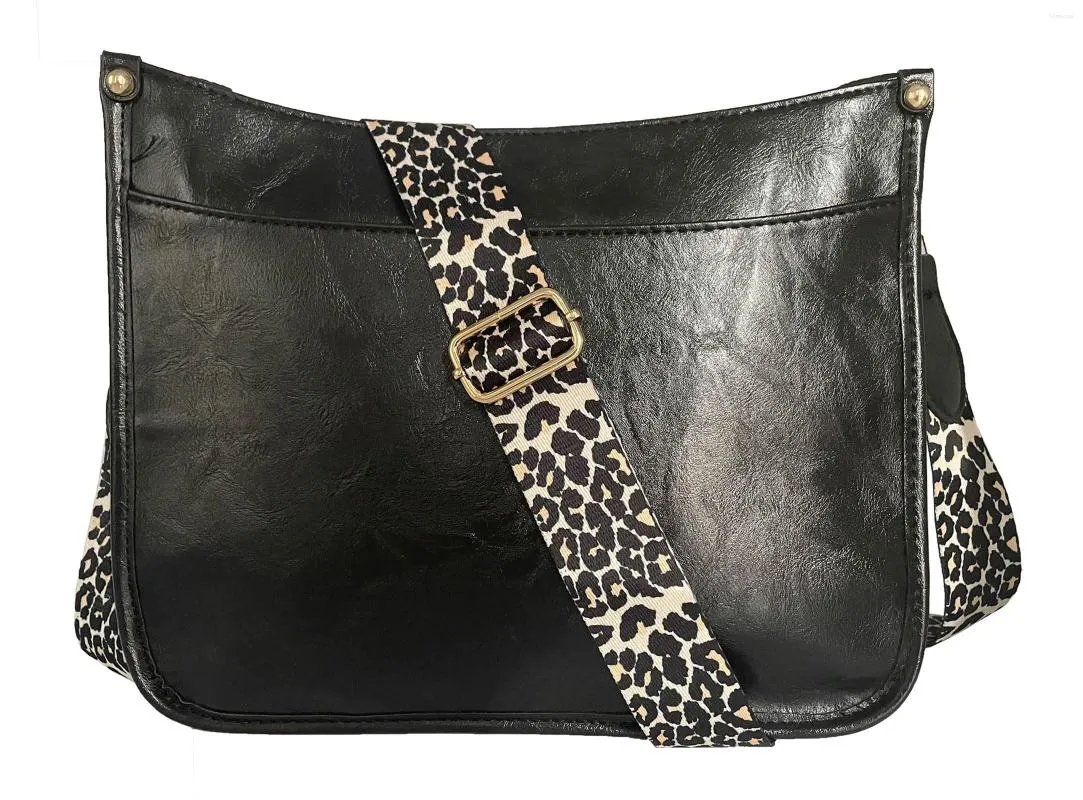 Bolsas de noite Mulheres Strapa de guitarra de leopardo Crossbody Purse Bucket-Body Cross-Corpo