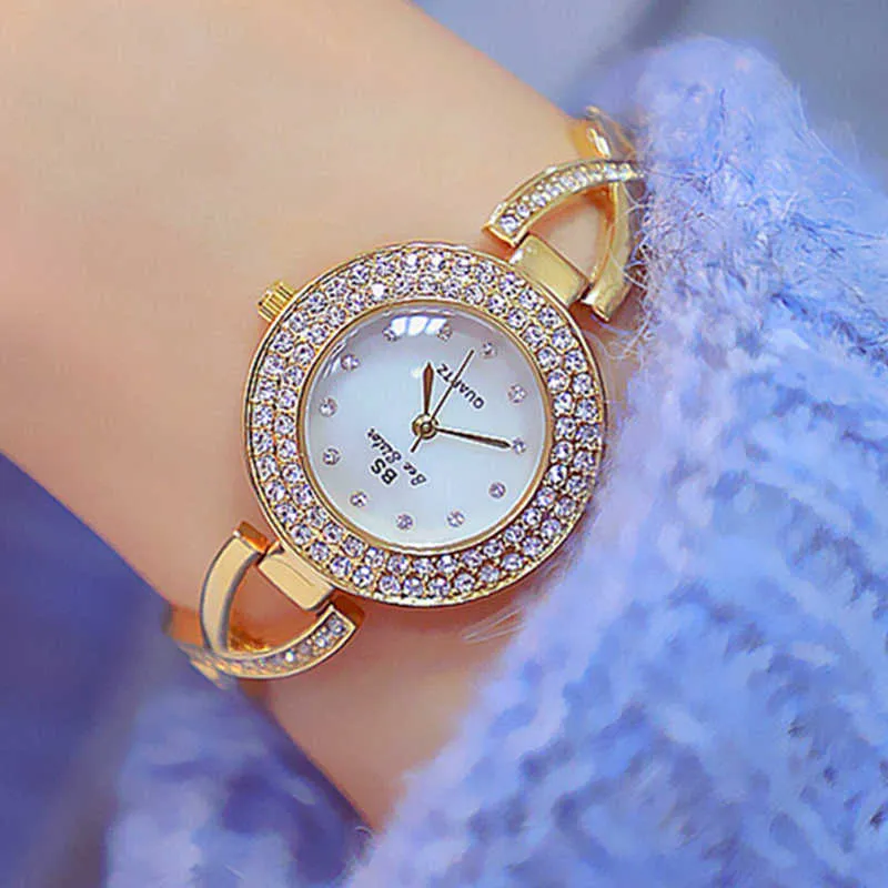 2022 Sukienka zegarek krystaliczna diament ze stali nierdzewnej srebrna mała tarcza damska g230529