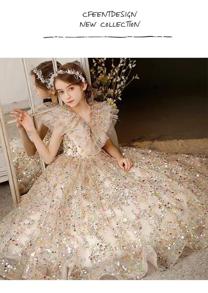 Gold Crystal Flower Girls Dress Pageant Ball Gown Floor-Length Off-Shoulder  Sleeveless Toddler Infant Clothes from Dhgate Flower Girls' Dresses - price  159.64