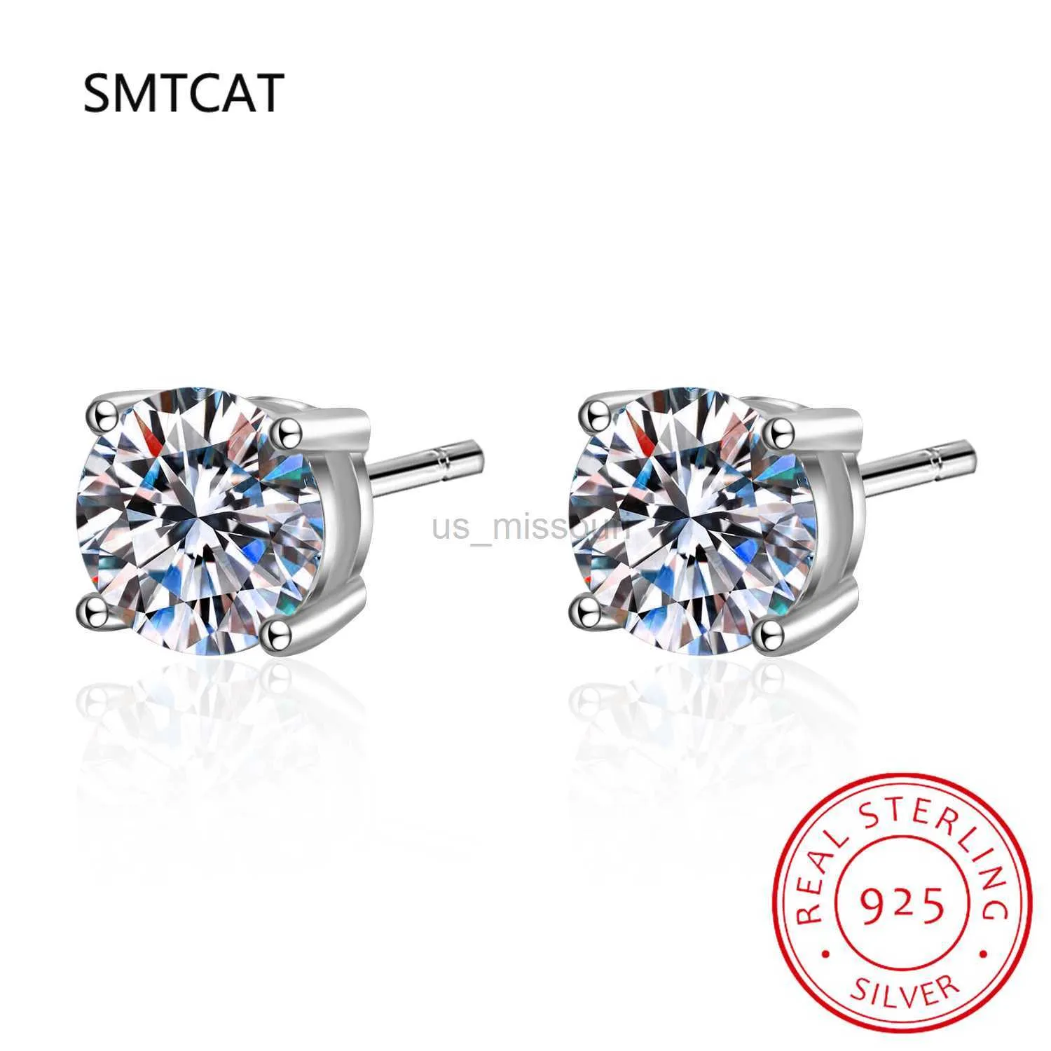 Echte Moissanit Ohrstecker Silber Beschichtet Für Damen Herren_voghion.com