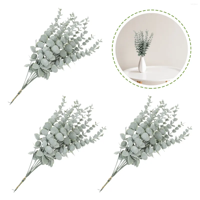 Fleurs décoratives 36 pièces Feuilles Feuilles Picks Eucalyptus Faux Bouquet Vase Filler Pick Wedding Decor