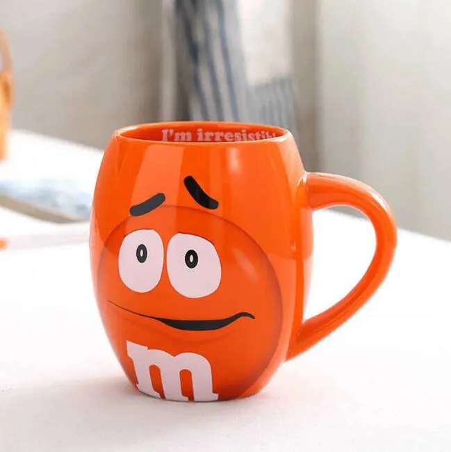 2023 m&m Beans Coffee Mugs Tea Cups and Mugs Cartoon Cute Expression Mark Large Capacity 600mL Drinkware Christmas Gifts