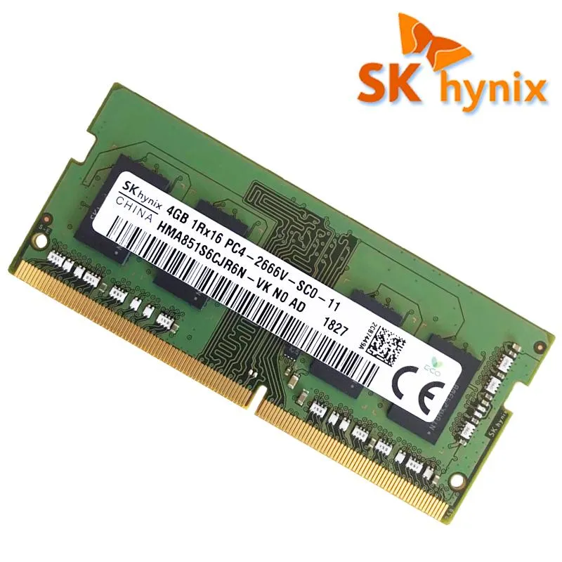 Rams Oryginalny SK Hynix DDR4 4GB 2666MHz Ram Sodimm Laptop Memory Wspomaganie Memoria PC4 4G 2666V Notebook DDR4 RAM 4G 8G 16G 32G