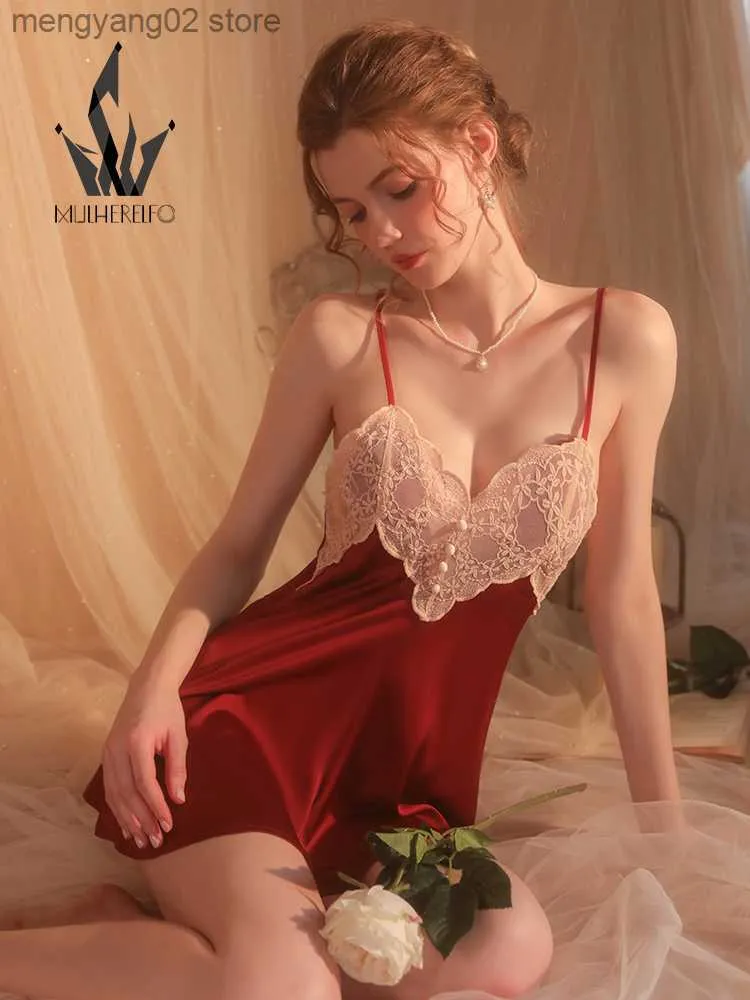 Women's Sexy Lace Patchwork Nightdress, Backless Silk Satin Sleepwear  Nightgown