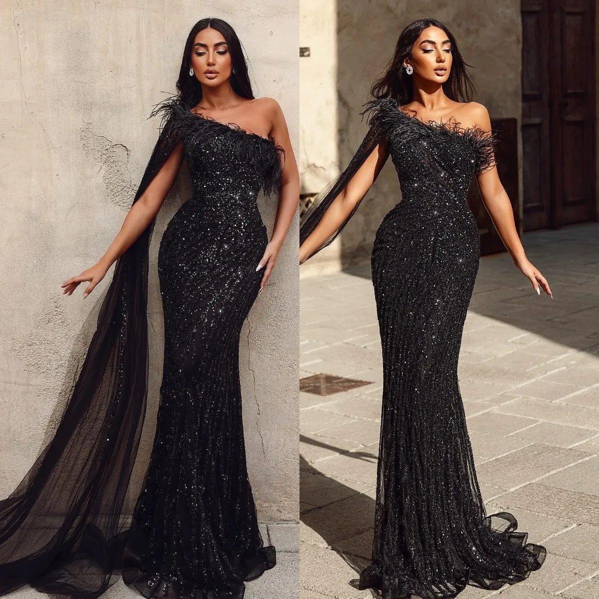 Vestidos negros con lentejuelas sales