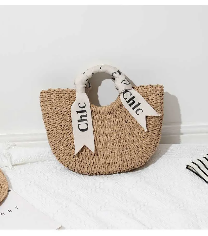Versatile Semi Circular Straw Beach Bag Primark With Silk Scarf And Straw Woven Design For Women Perfect For The Beach Or Letter Lovers 230529 From Copyluxurybag 17.5 DHgate.Com