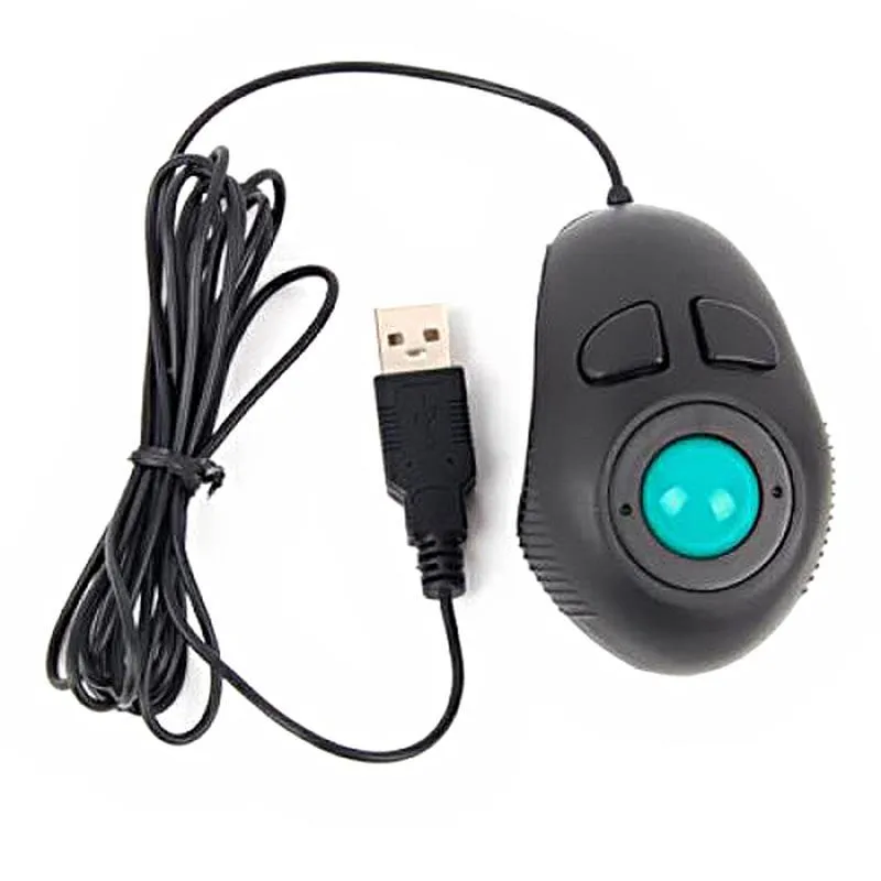 Cubre el mini ratón trackball portátil de mano 4D con alimentación USB (negro)