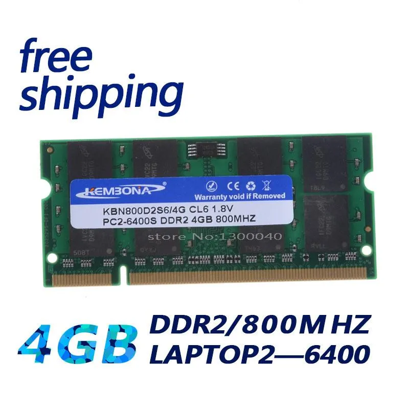 Rams Kembona New 4GB PC2 6400 DDR2 800 MHz 200pin SodimmラップトップノートブックRAM Sodimm無料配送