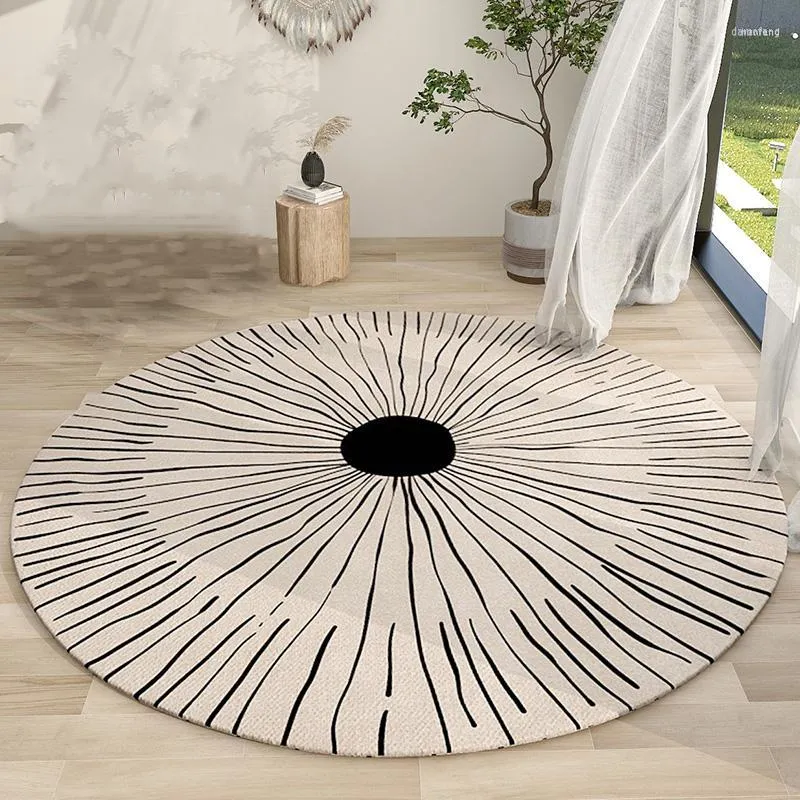 Carpets Nordic Round Crystal Velvet Large Area Living Room Rugs Simple Sofas Coffee Tables Rug Light Luxury Decor Bedroom Carpet