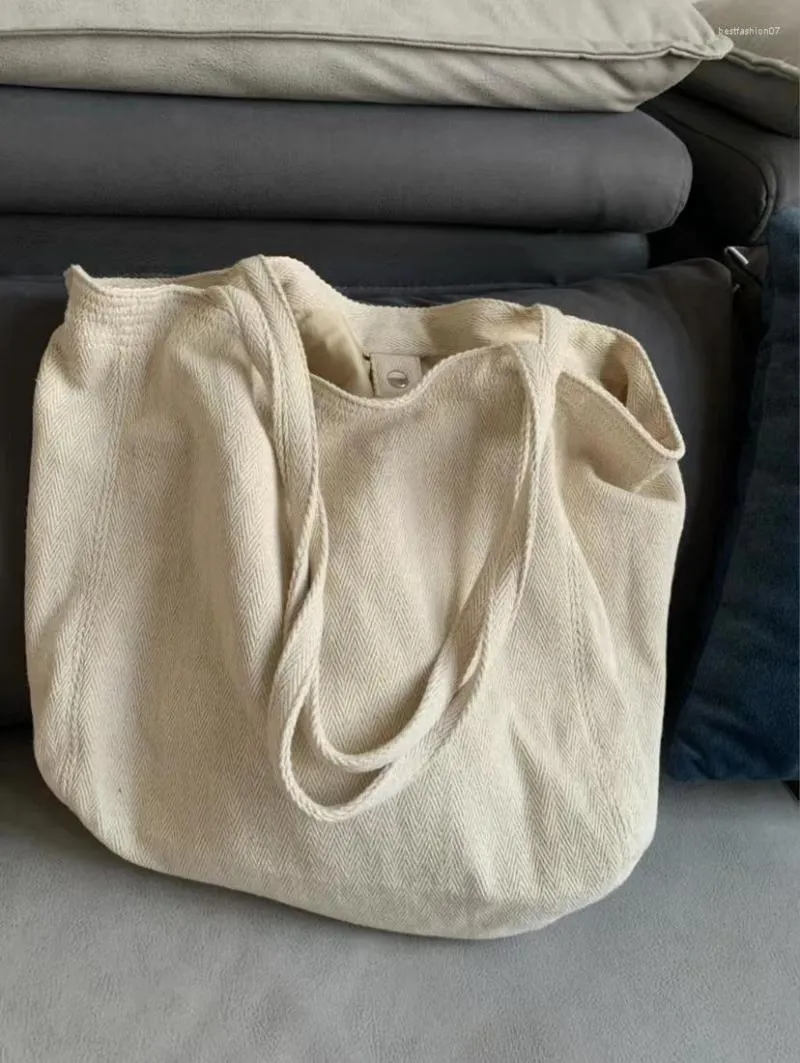 Avondtassen grote canvas schouder shopper tas voor vrouwen 2023 doek mode Koreaanse meisjesstudent Tote Shopping Woman Handtassen