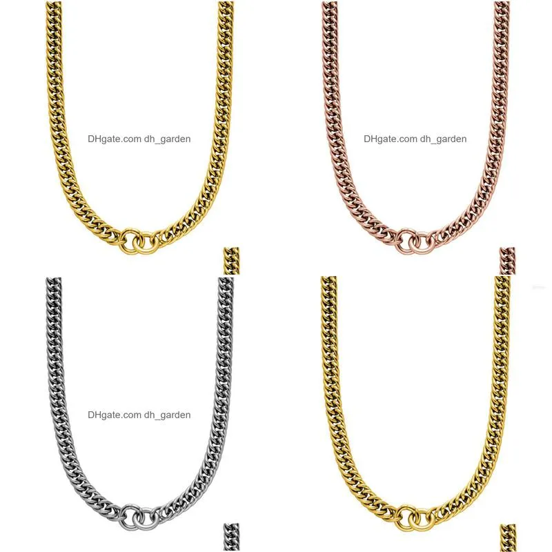 Chains Mavis Hare Hip Hop Simple Stainless Steel Kaili Chunky Chain Necklace With Toggle Clasp As Fashion Lady Gift Drop Delivery Je Dhrli