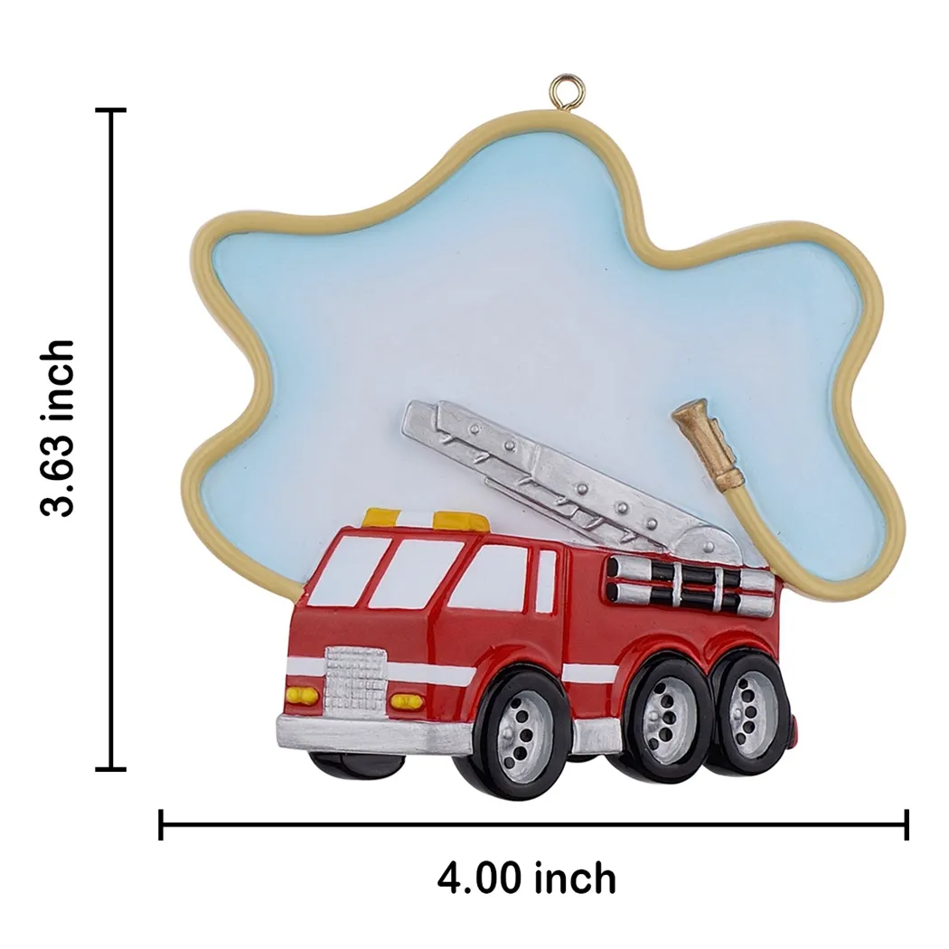 Cadre décoration personnalisée avec son puissant camion de pompiers
