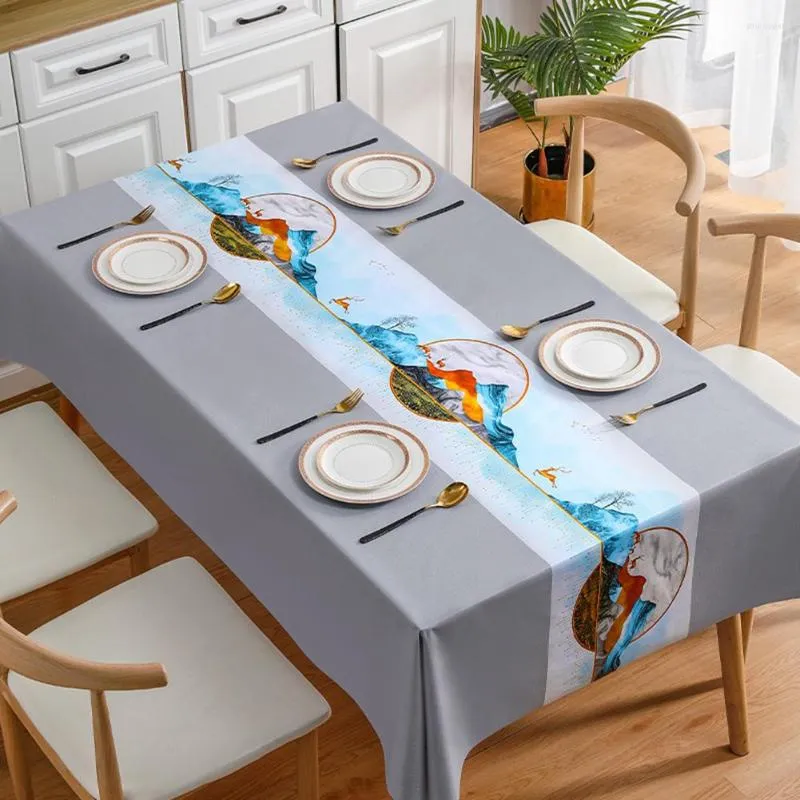 Table Cloth PVC Cover Boho Style Waterproof Geometric Tablecloths For Home Decoration