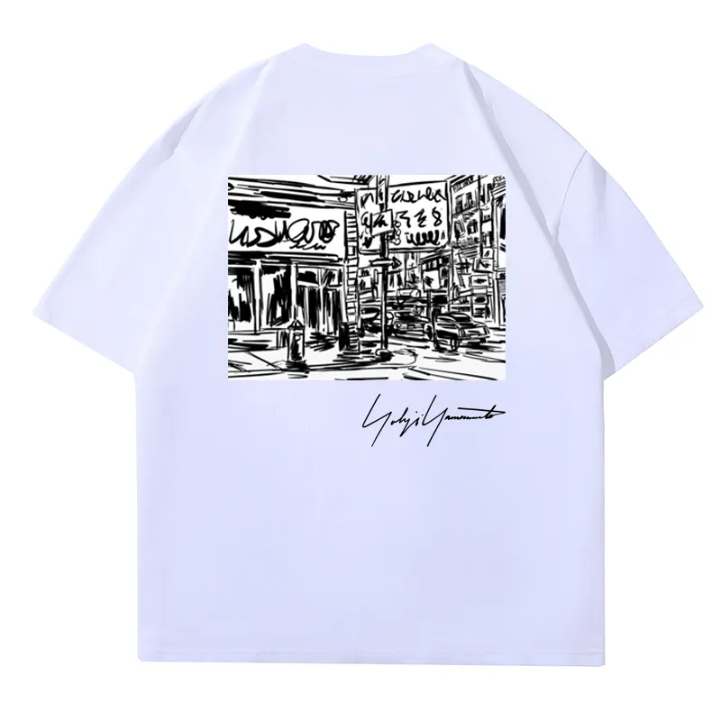 Tasarımcı Erkek Tişört Kadın Tshirt y3 Pamuk Japon Hip Hop Deseni Kısa Kollu Yaz Gevşek Yuvarlak Boyun Sokak T-Shirt