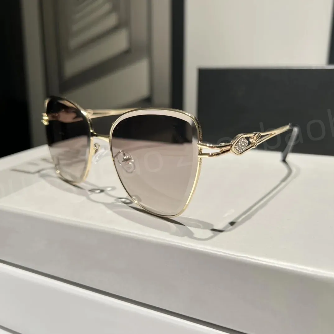 Солнцезащитные очки роскошного модельера для женщин классические солнцезащитные очки для бабочек металлические рамки Популярные ретро-авангардирующие открытые защиты.